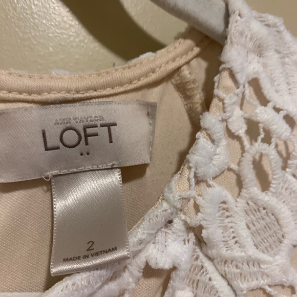 LOFT cream/nude lace overlay dress - Picture 4 of 13